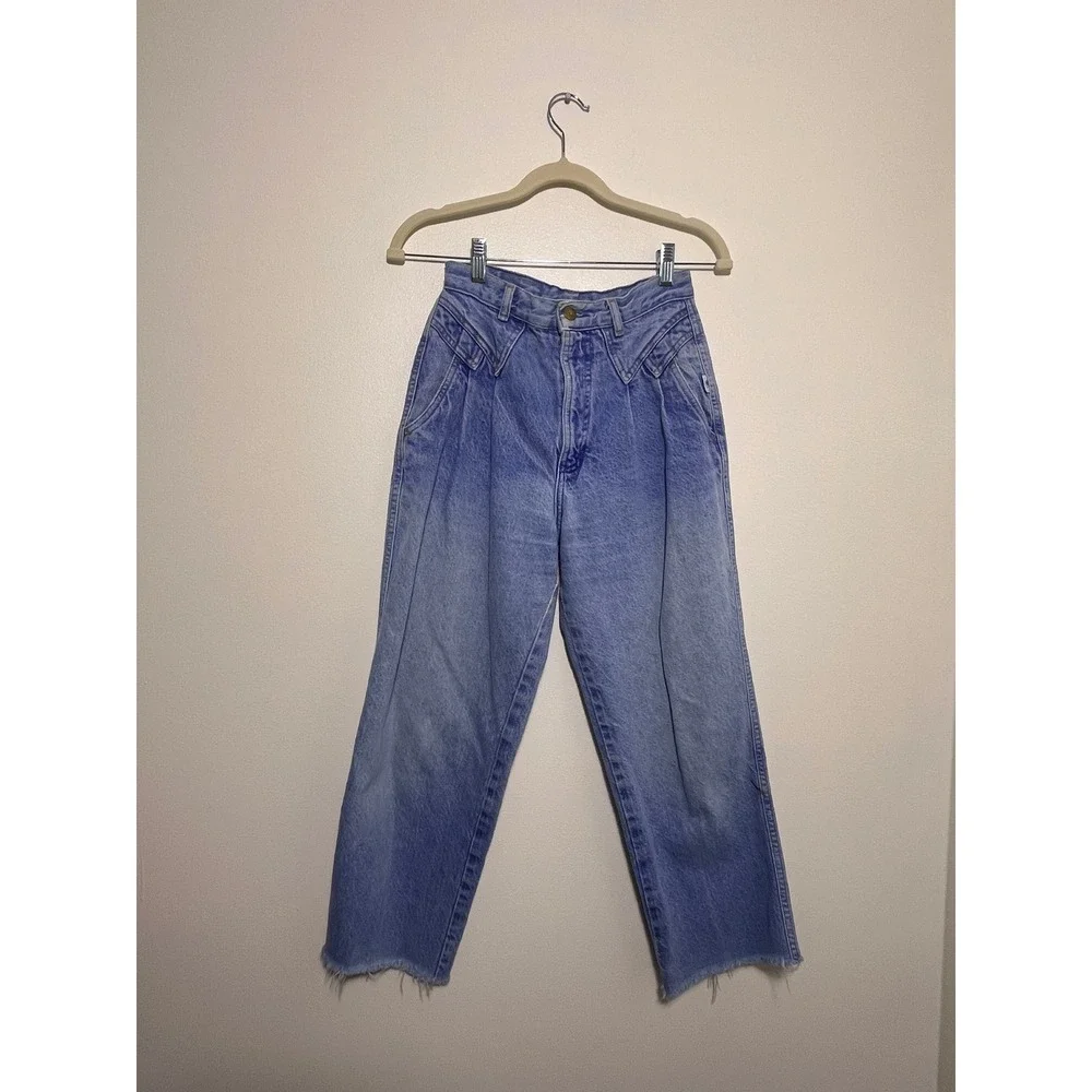 Vintage Rocky Mountain‎ Clothing Co High Waisted Pleated Western Jeans Raw Hem